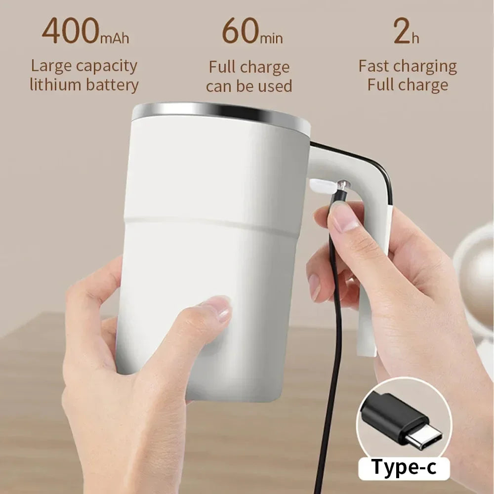 SpinSip™ Smart Mug Self-Stirring, Digital Temperature Display, USB Rechargeable